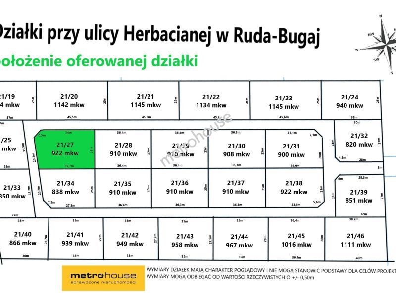 Działka na sprzedaż, Zgierski, Aleksandrów Łódzki, Ruda-Bugaj, Herbaciana